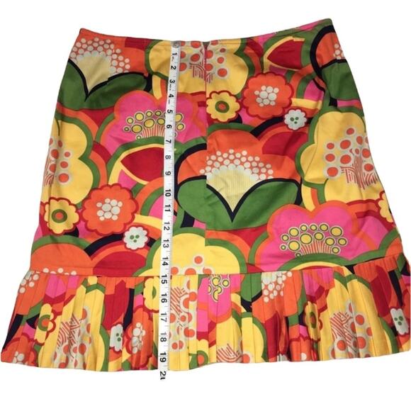 Nathalie Seaver Boutique Bright Mod Print Accordion Pleat Pencil Skirt SZ 2 - Picture 6 of 9